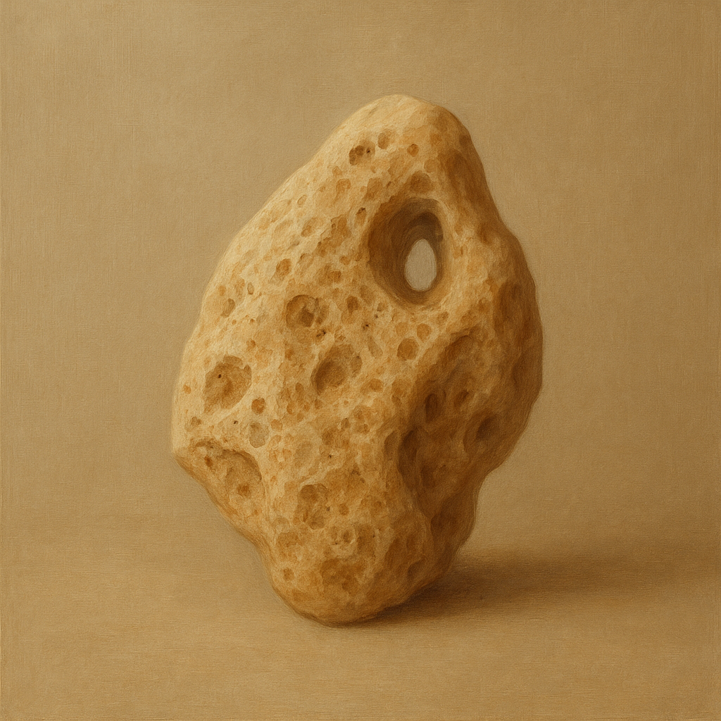 Zen Stone & Warm Grey Void No. 5 - Modern Fine Art Oil Painting - View 1