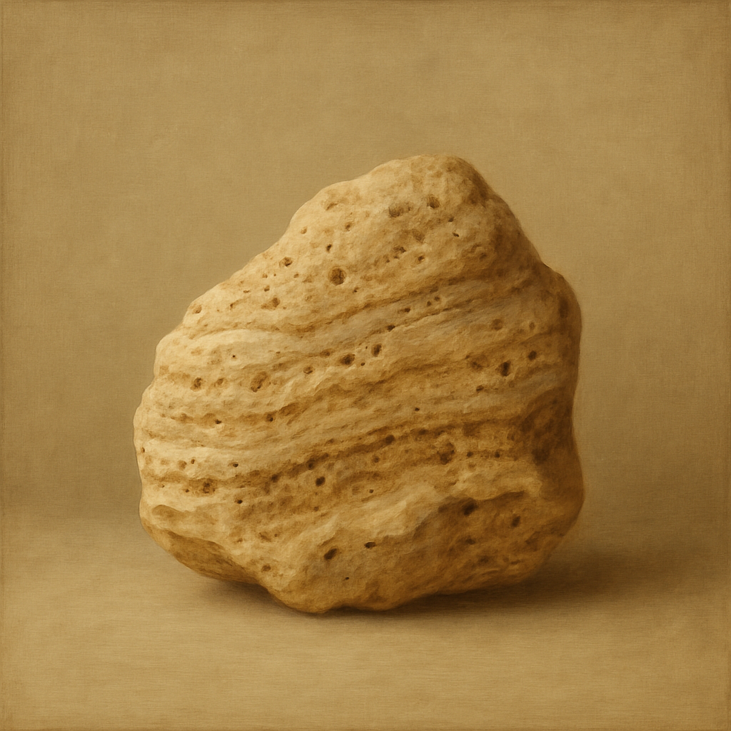 Zen Stone & Warm Grey Void No. 5 - Modern Fine Art Oil Painting - View 1