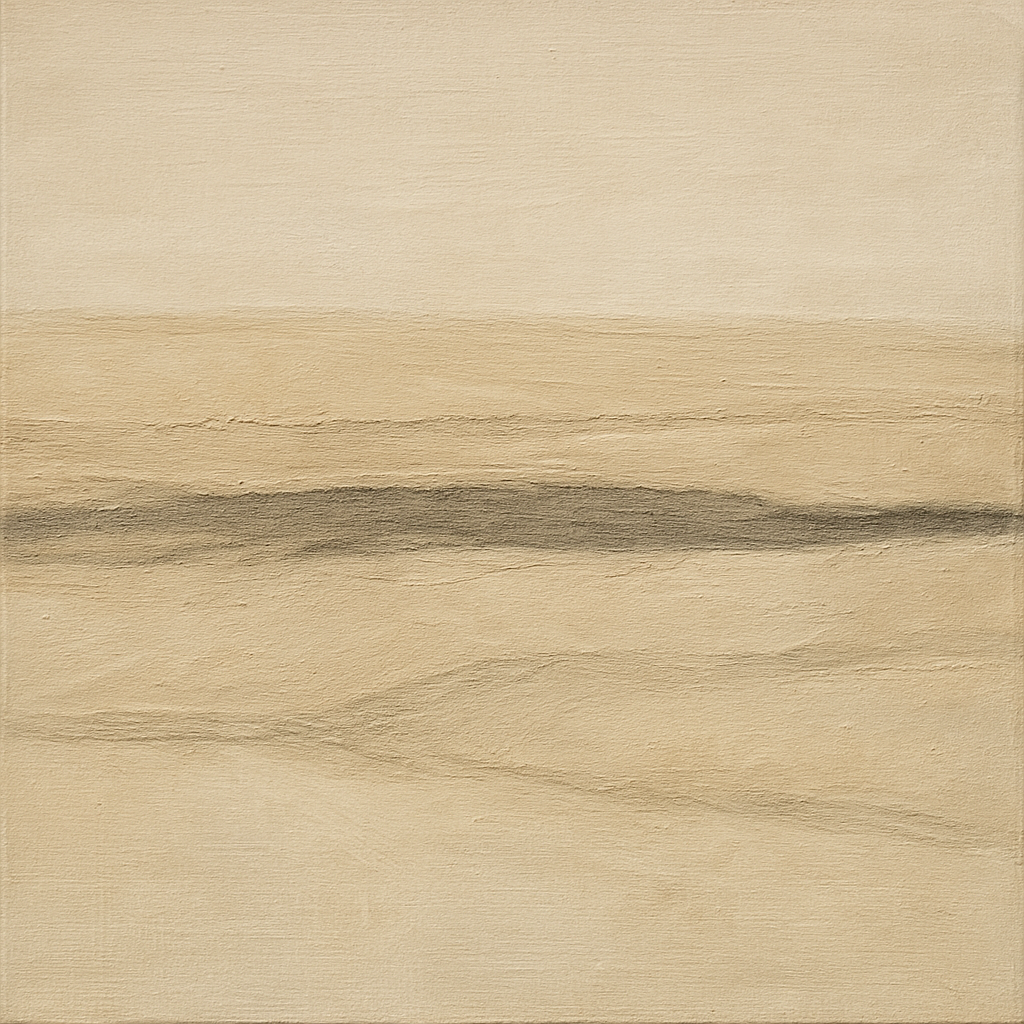 Raw Limestone Horizon & Washed Linen No. 7 Oil Painting - View 1