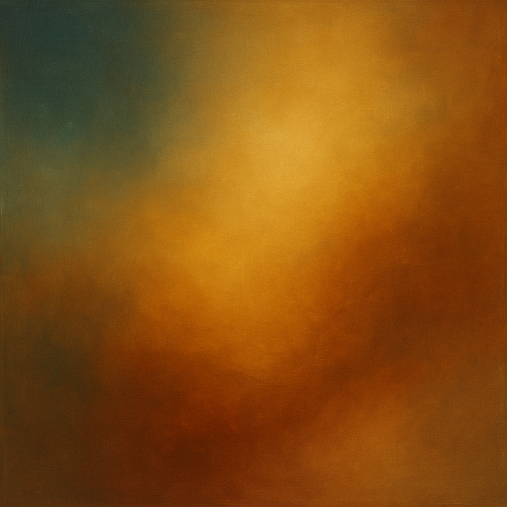 Deep Topaz & Spiced Terracotta Glow No. 11 Oil Painting - View 1