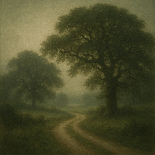 Misty English Countryside Lane No. 8 Oil Painting - View 1