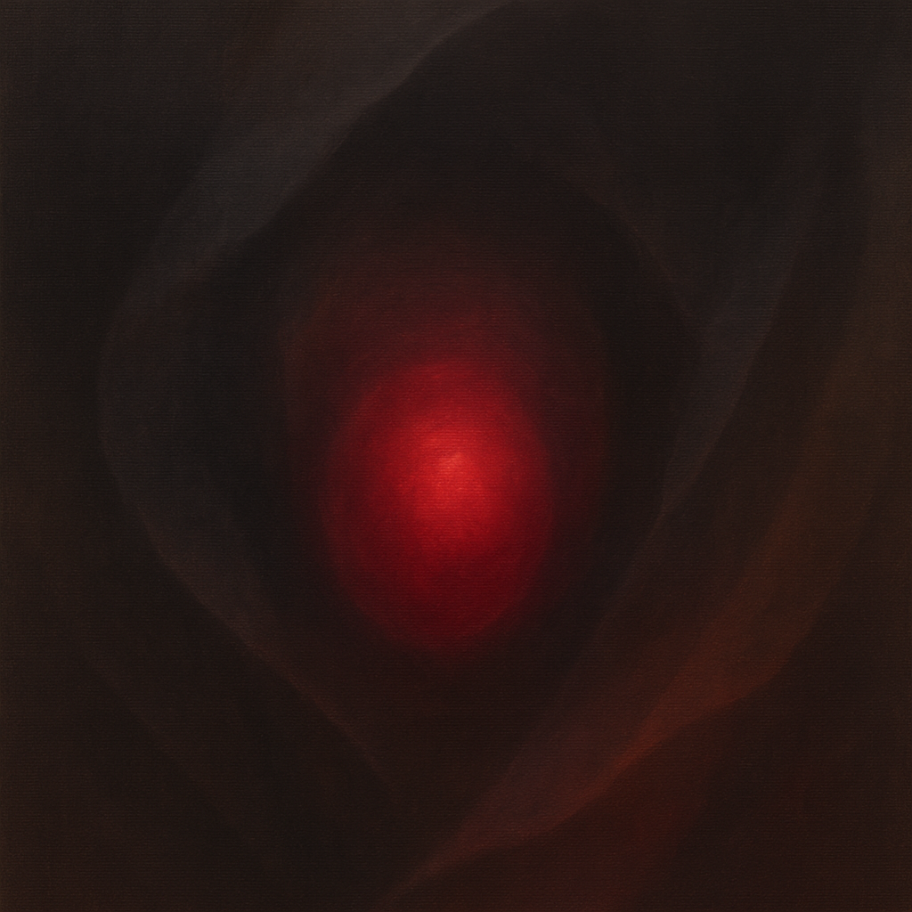 Smoky Ruby & Warm Obsidian Veils No. 7 Oil Painting - View 1