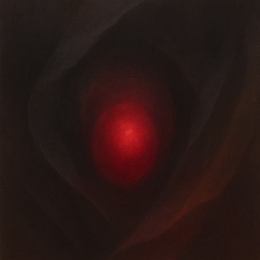 Smoky Ruby & Warm Obsidian Veils No. 7 Oil Painting 100% Hand Painted Oil on Belgian Linen Canvas, Original Fine Art Wall Decor