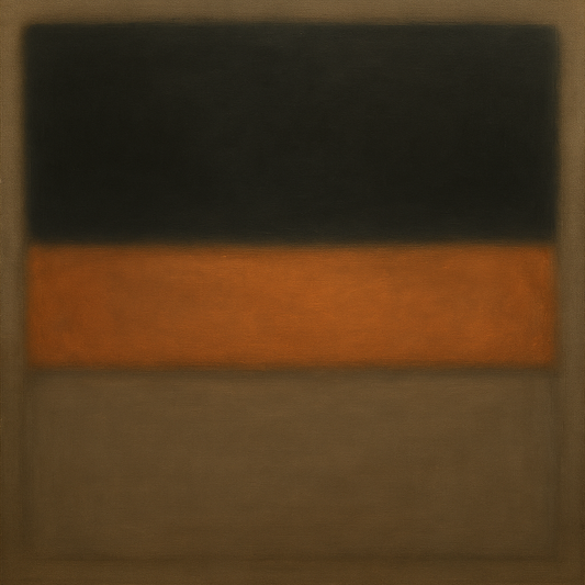 Charcoal Slate & Burnished Copper Horizon No. 29 Oil Painting - View 1