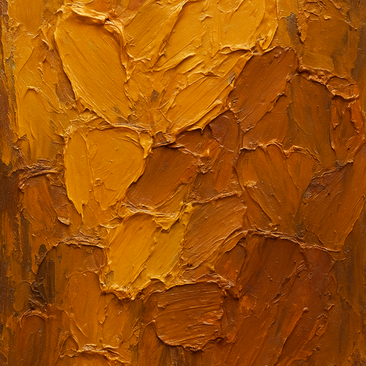 Layered Amber Earth Heavy Impasto Oil Painting - View 1