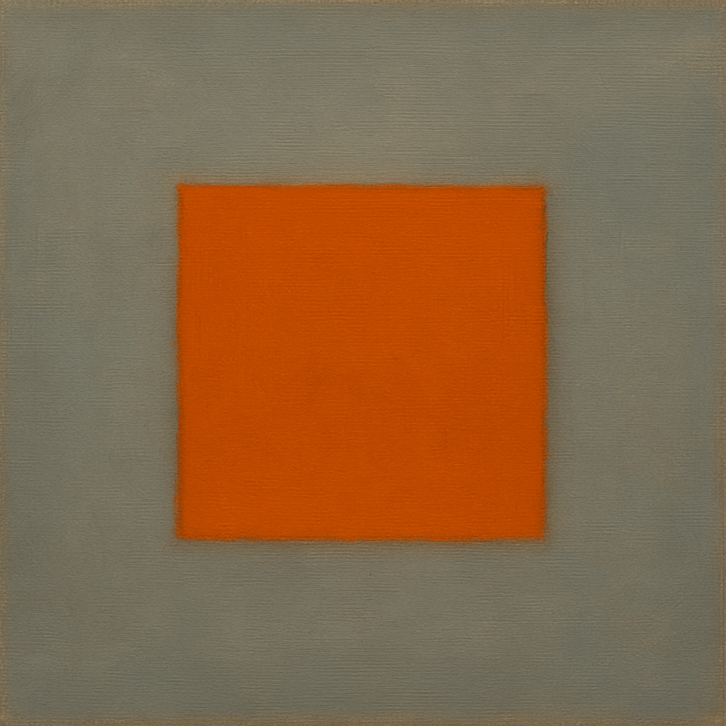 Cadmium Amber & Slate Grey Block No. 10 - Modern Fine Art Oil Painting - View 1