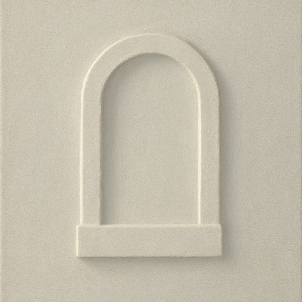 Textured Monolithic Plaster Arch No. 9 - Modern Fine Art Oil Painting - View 1