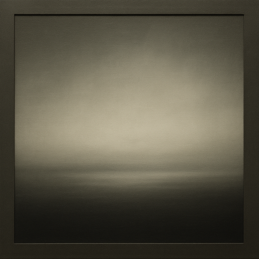 Monochrome Charcoal Drift & Soft Sfumato Horizon No. 18 Oil Painting - View 1