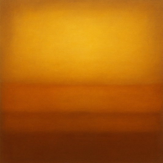 Warm Amber & Raw Sienna Sunset Meditation No. 20 Oil Painting 100% Hand Painted Oil on Belgian Linen Canvas, Original Fine Art Wall Decor