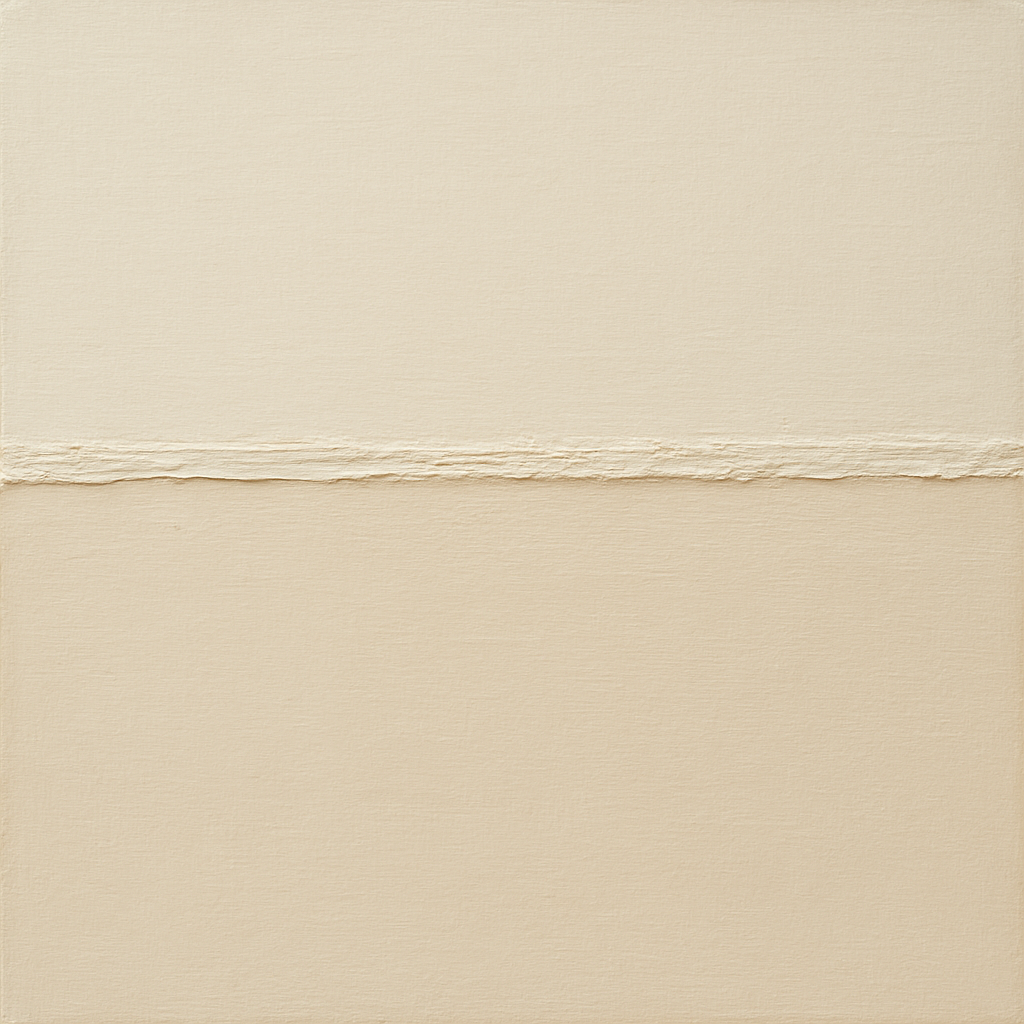 Minimalist White Horizon Band No. 7 - Modern Fine Art Oil Painting - View 1