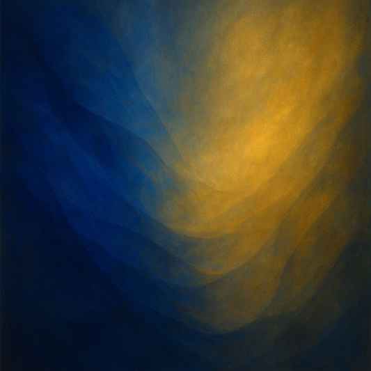 Lapis Lazuli & Golden Ochre Luminous Field No. 14 Oil Painting 100% Hand Painted Oil on Belgian Linen Canvas, Original Fine Art Wall Decor
