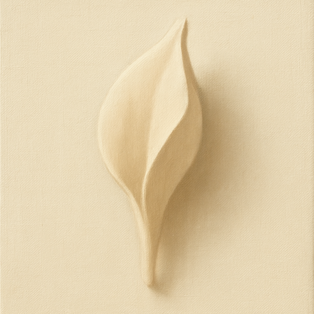 Sculpted Ivory Floral Contour No. 1 - Modern Fine Art Oil Painting - View 1