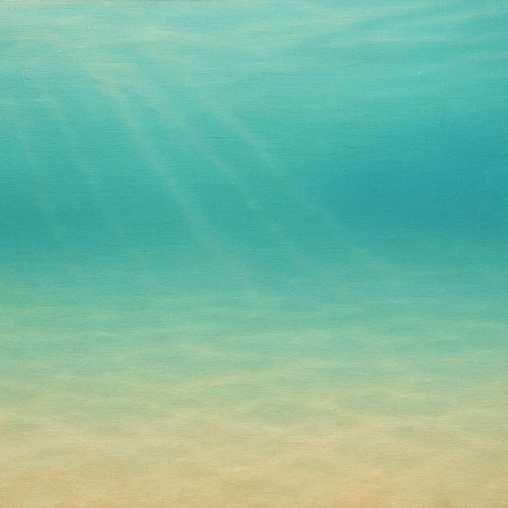 Minimalist Aquamarine Reef Void No. 10 - Modern Fine Art Oil Painting - View 1