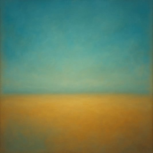 Celestial Azure & Warm Ochre Equilibrium No. 17 Oil Painting - View 1