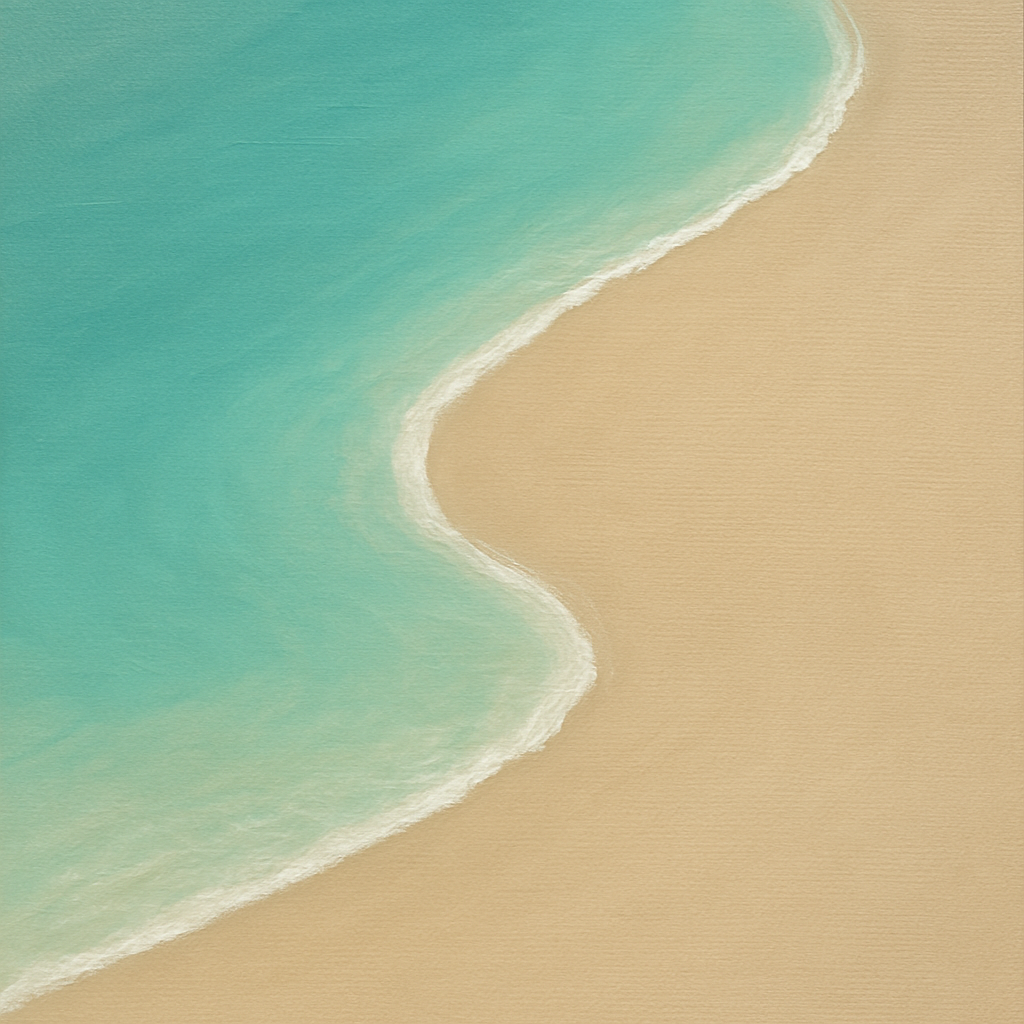 Calm Tide Line & Sand Drift No. 2 - Modern Fine Art Oil Painting - View 1