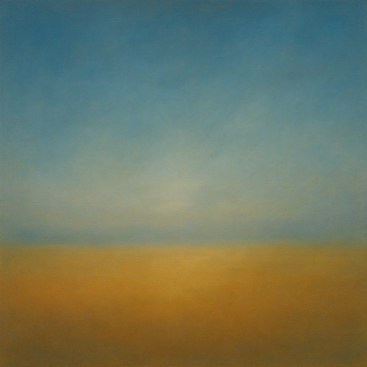 Celestial Azure & Warm Ochre Equilibrium No. 9 Oil Painting 100% Hand Painted Oil on Belgian Linen Canvas, Original Fine Art Wall Decor