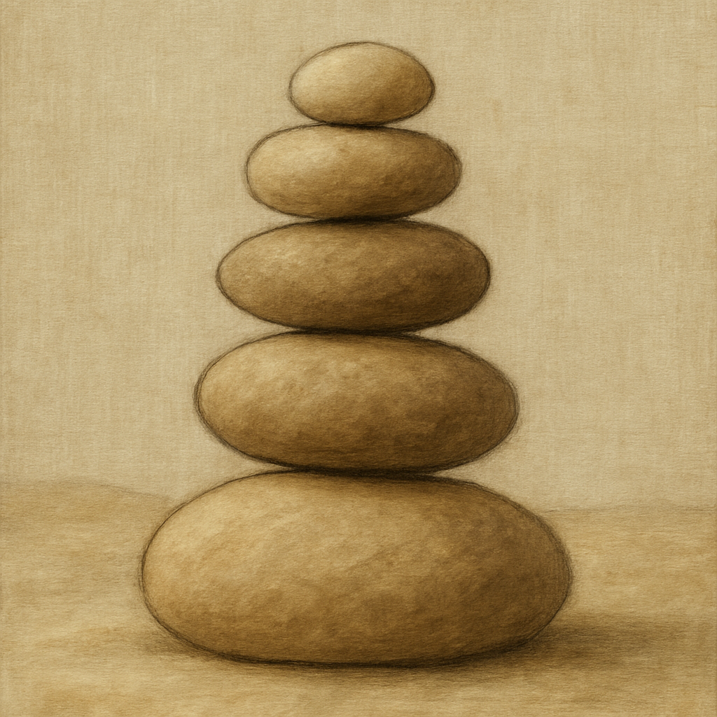 Organic Pebble Contours No. 3 - Modern Fine Art Oil Painting - View 1