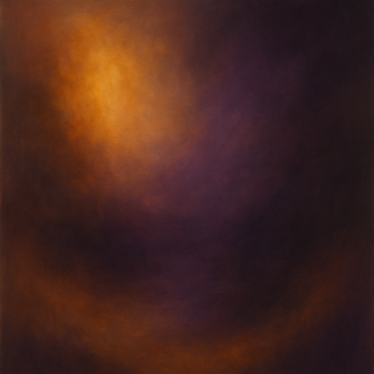 Burnt Amber & Velvet Amethyst Atmosphere No. 11 Oil Painting 100% Hand Painted Oil on Belgian Linen Canvas, Original Fine Art Wall Decor