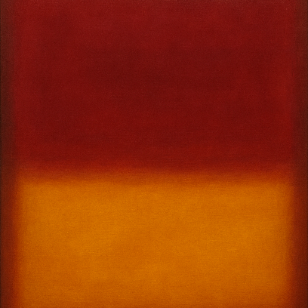 Crimson Burgundy & Saffron Gold Color Vibrations No. 29 Oil Painting 100% Hand Painted Oil on Belgian Linen Canvas, Original Fine Art Wall Decor