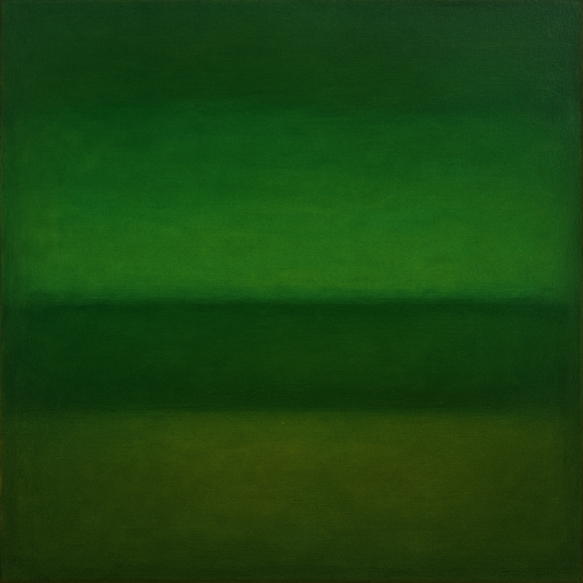 Forest Emerald & Deep Moss Contemplative Field No. 11 Oil Painting 100% Hand Painted Oil on Belgian Linen Canvas, Original Fine Art Wall Decor