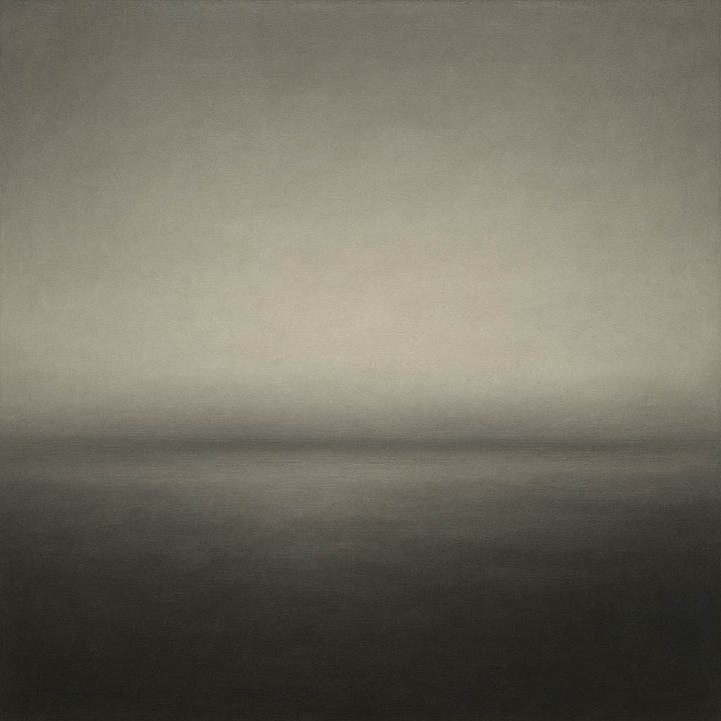Monochrome Charcoal Drift & Soft Sfumato Horizon No. 16 Oil Painting - View 1