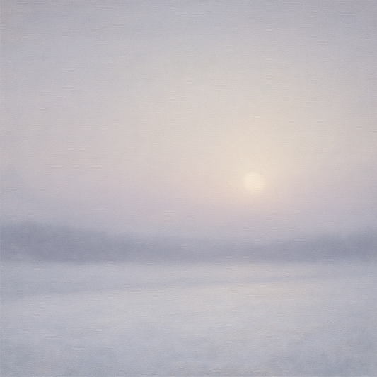 Winter Dawn Frost & Pale Silver Light No. 15 Oil Painting 100% Hand Painted Oil on Belgian Linen Canvas, Original Fine Art Wall Decor