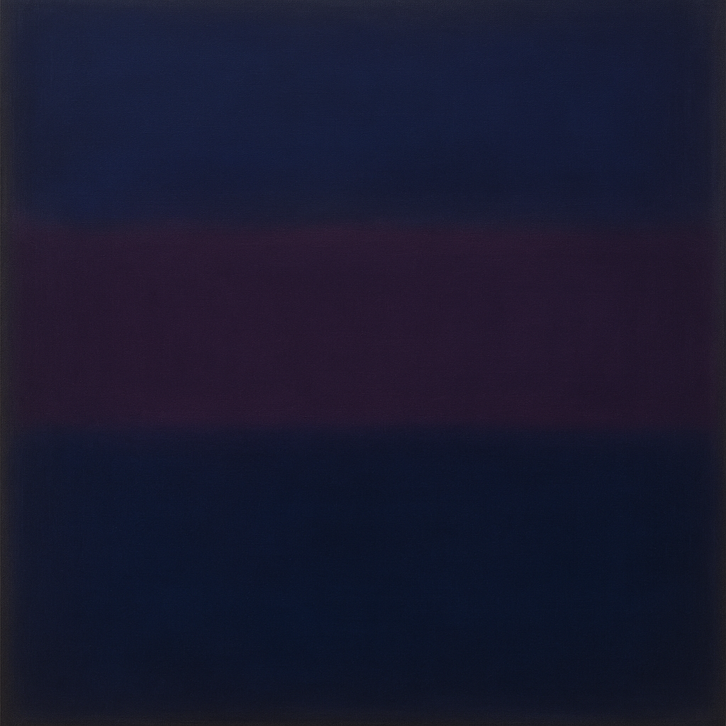 Deep Indigo & Midnight Plum Ambient Field No. 29 Oil Painting - View 1