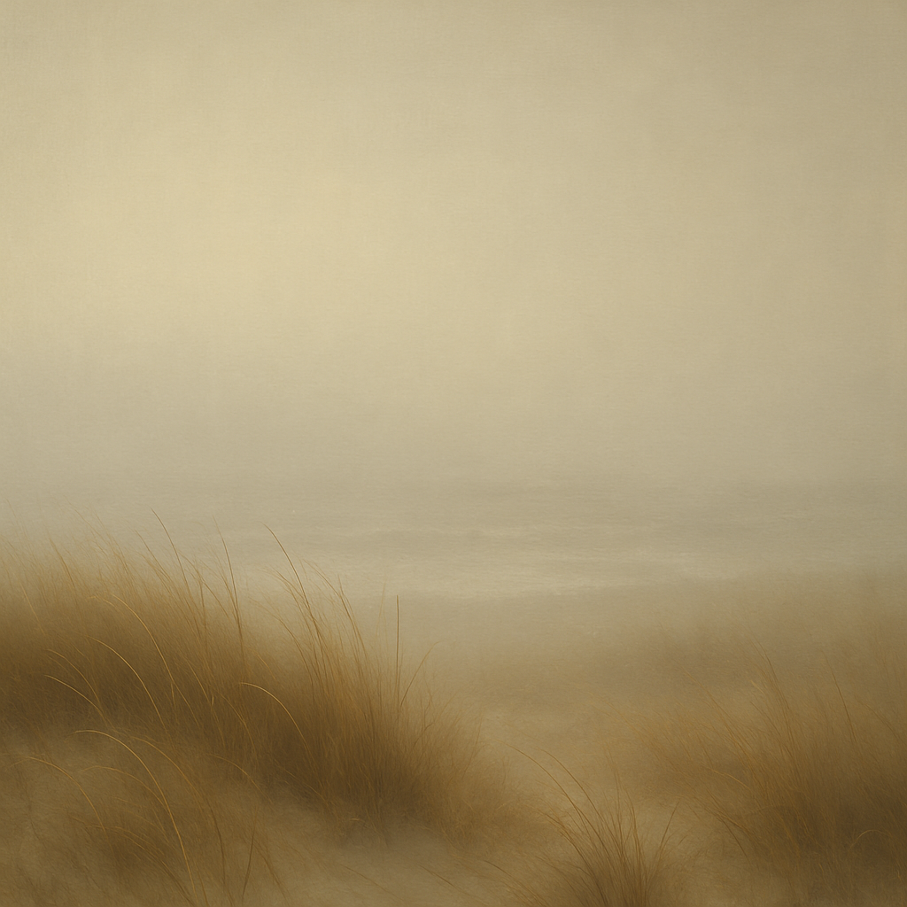 Silent Dune Grass in November Sea Fog No. 15 Oil Painting - View 1