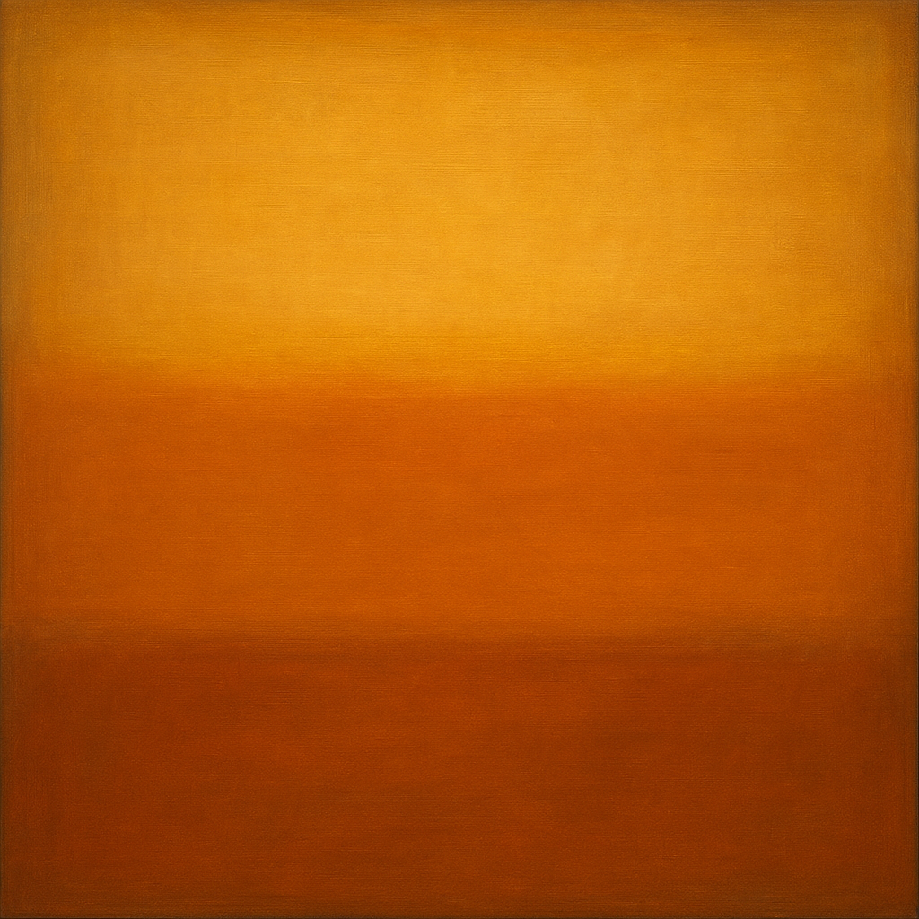 Warm Amber & Raw Sienna Sunset Meditation No. 24 Oil Painting - View 1