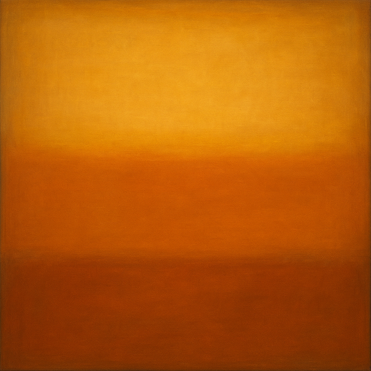 Warm Amber & Raw Sienna Sunset Meditation No. 24 Oil Painting - View 1