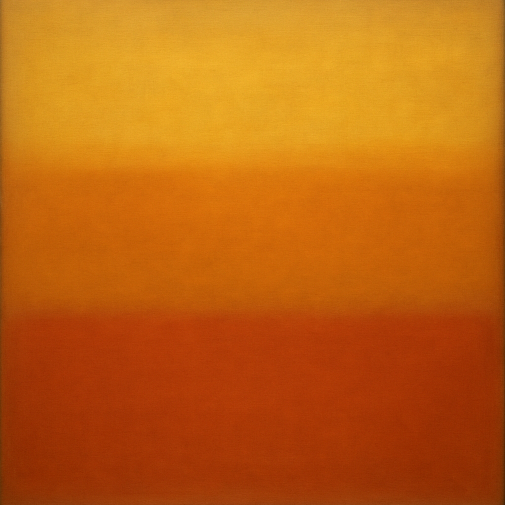 Luminous Ochre & Terracotta Horizon Color Field No. 8 Oil Painting 100% Hand Painted Oil on Belgian Linen Canvas, Original Fine Art Wall Decor