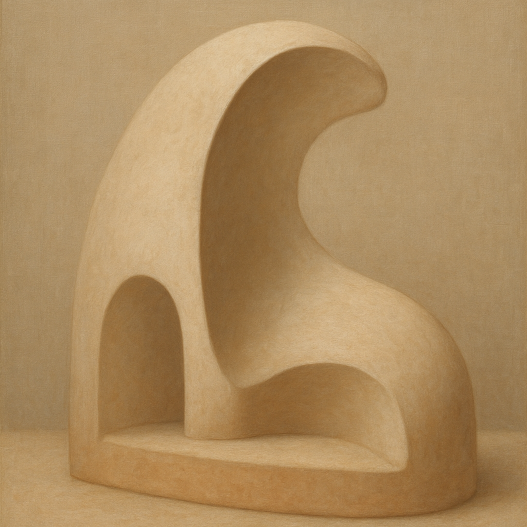 Soft Architectural Curve in Desert Bone No. 17 Oil Painting - View 1