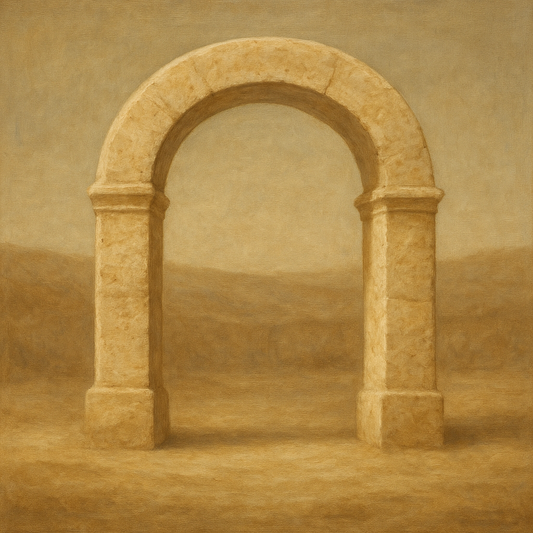 Travertine Stone Arch & Earth Tones No. 28 Oil Painting 100% Hand Painted Oil on Belgian Linen Canvas, Original Fine Art Wall Decor
