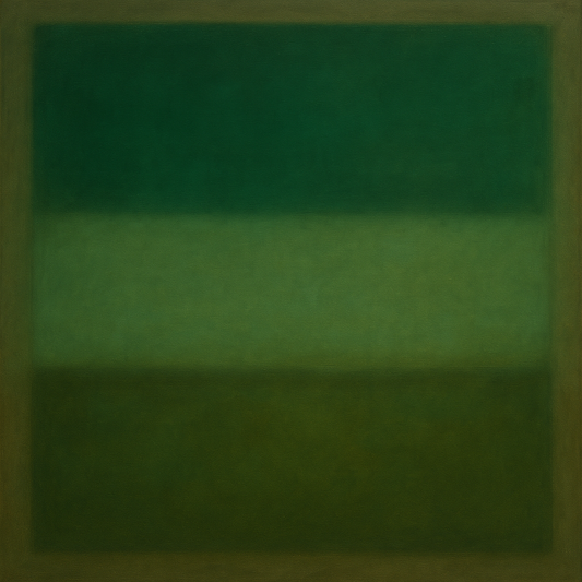 Forest Emerald & Deep Moss Contemplative Field No. 10 Oil Painting 100% Hand Painted Oil on Belgian Linen Canvas, Original Fine Art Wall Decor