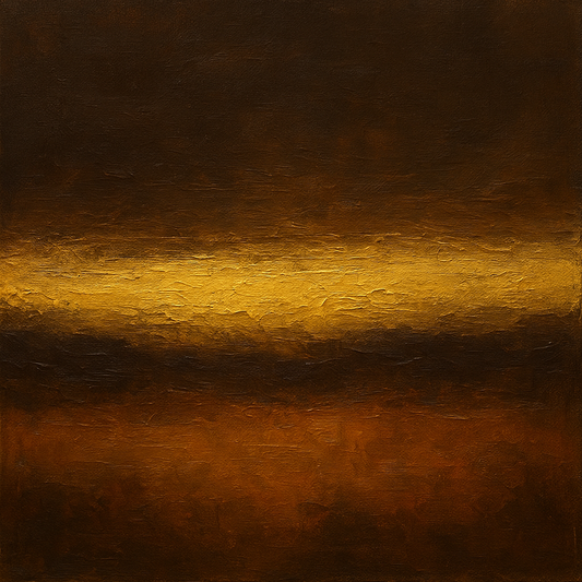 Espresso Velvet & Gilded Horizon No. 2 Oil Painting - 100% Hand-Painted Master Oil Painting