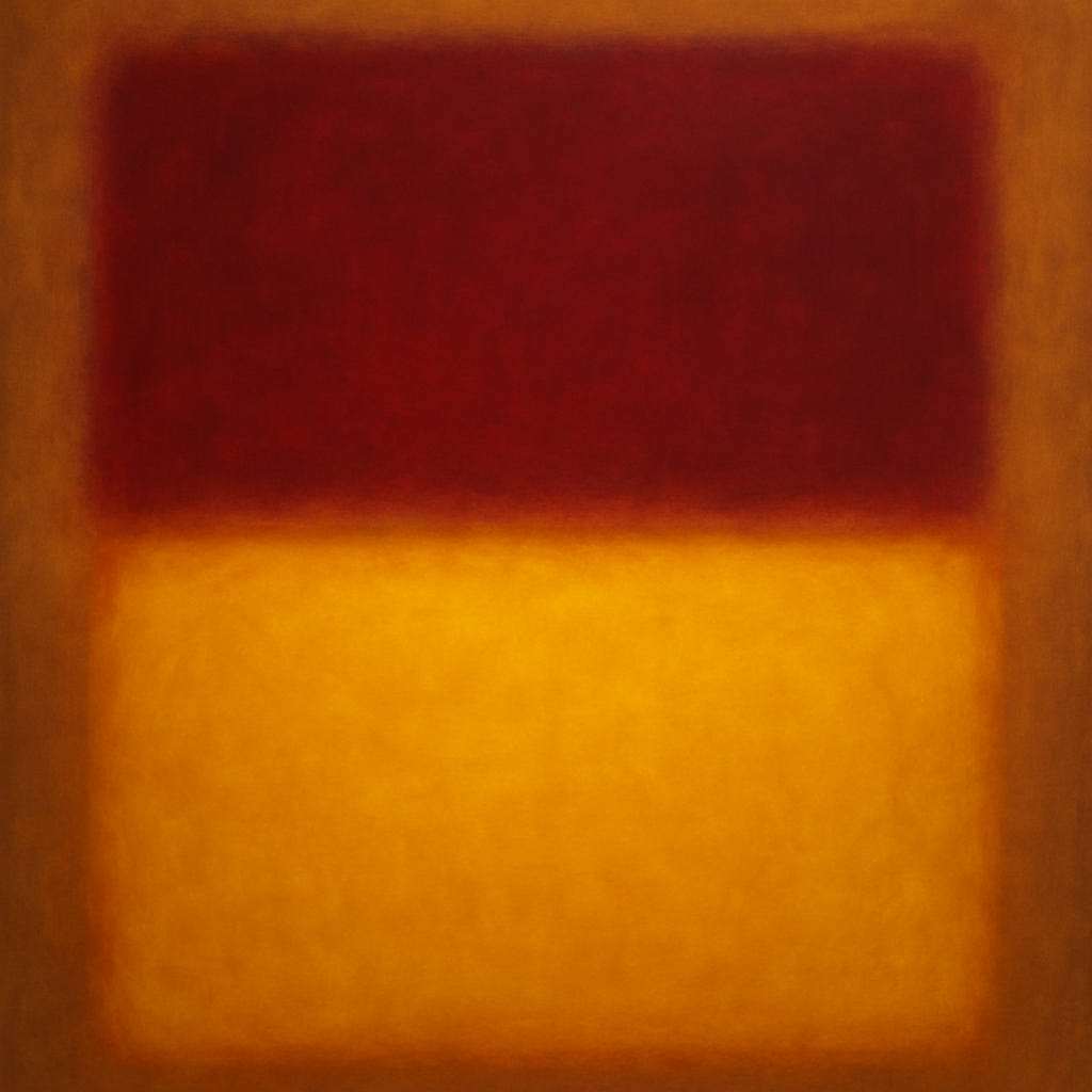 Crimson Burgundy & Saffron Gold Color Vibrations No. 12 Oil Painting 100% Hand Painted Oil on Belgian Linen Canvas, Original Fine Art Wall Decor
