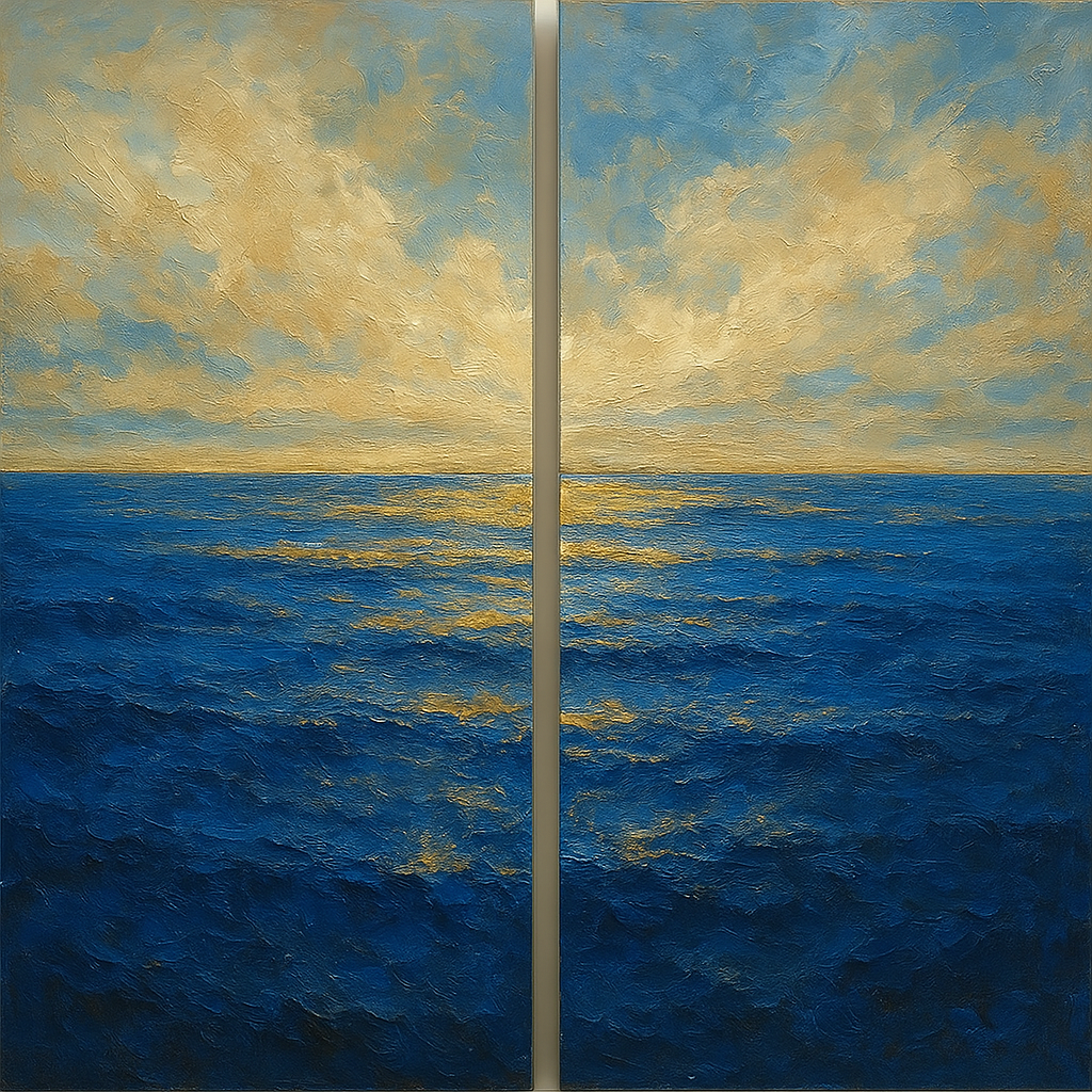 Elysian Horizon Diptych Pairing Oil Painting - 100% Hand-Painted Master Oil Painting