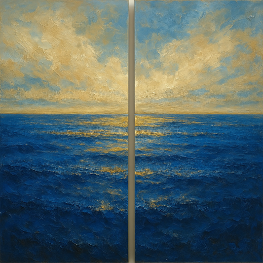 Elysian Horizon Diptych Pairing Oil Painting - 100% Hand-Painted Master Oil Painting