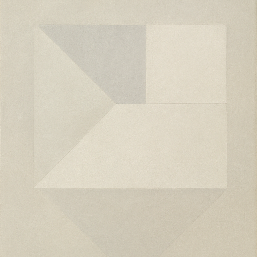 Architectural Stucco Geometry No. 3 - Modern Fine Art Oil Painting - View 1