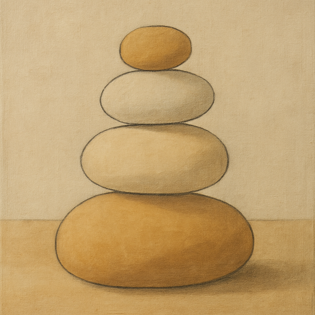 Organic Pebble Contours No. 3 - Modern Fine Art Oil Painting - View 1