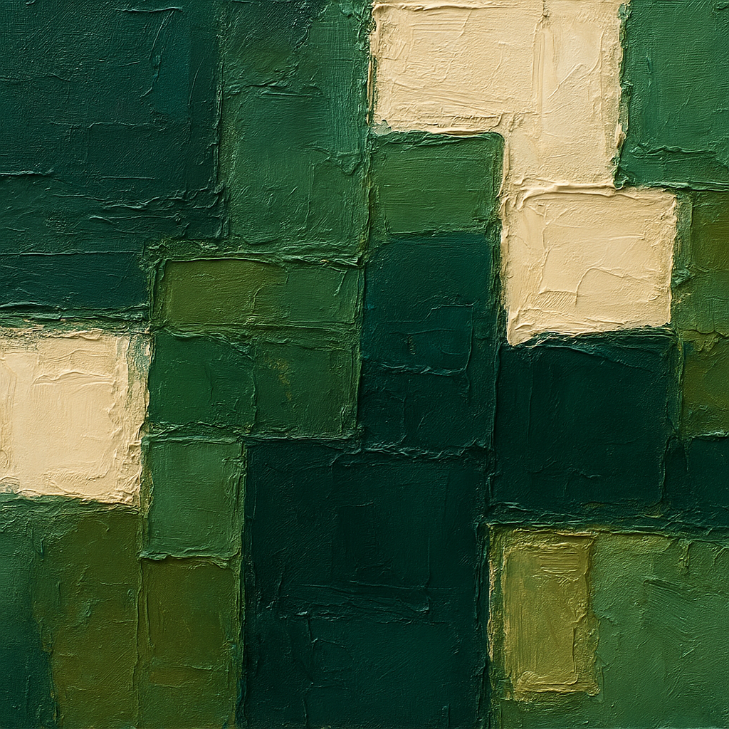 Emerald Resonance Modern Abstract Oil Painting - 100% Hand-Painted Master Oil Painting
