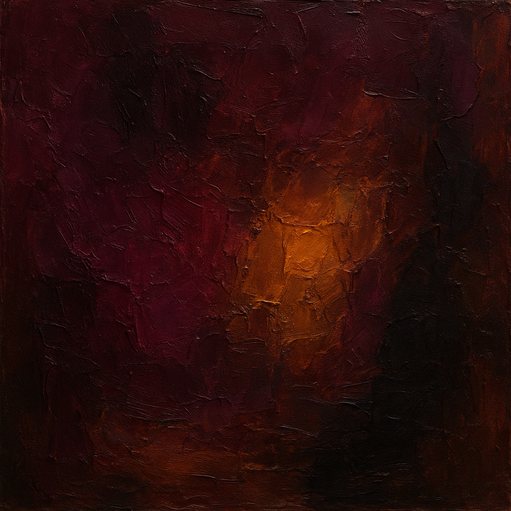 Rich Burgundy Plum & Velvet Amber No. 2 Oil Painting - 100% Hand-Painted Master Oil Painting