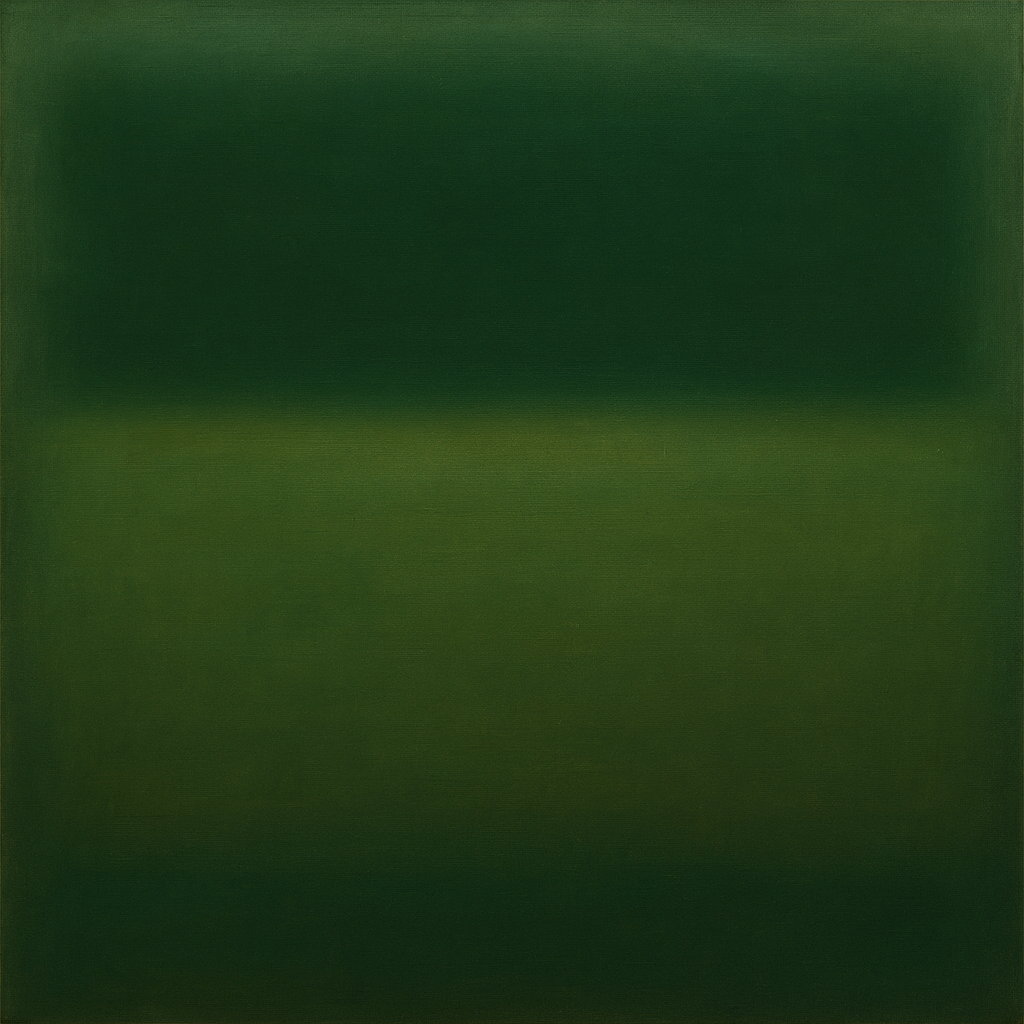 Forest Emerald & Deep Moss Contemplative Field No. 21 Oil Painting 100% Hand Painted Oil on Belgian Linen Canvas, Original Fine Art Wall Decor