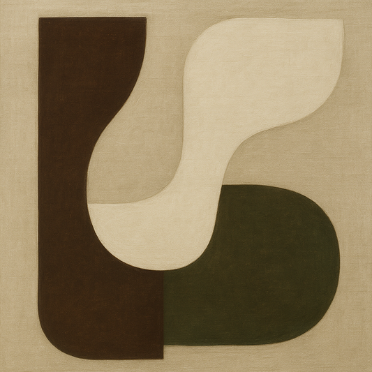 Minimalist Asymmetrical Balance in Raw Umber No. 20 Oil Painting 100% Hand Painted Oil on Belgian Linen Canvas, Original Fine Art Wall Decor