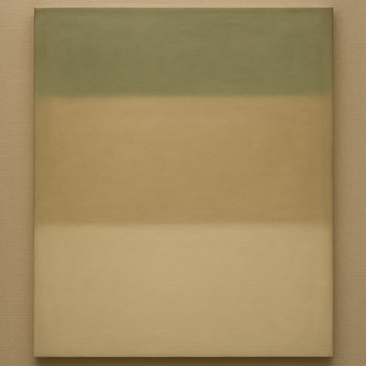 Sage Olive & Pale Sandstone Minimalist Harmony No. 3 Oil Painting 100% Hand Painted Oil on Belgian Linen Canvas, Original Fine Art Wall Decor
