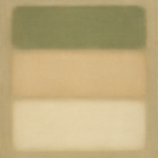 Sage Olive & Pale Sandstone Minimalist Harmony No. 25 Oil Painting 100% Hand Painted Oil on Belgian Linen Canvas, Original Fine Art Wall Decor