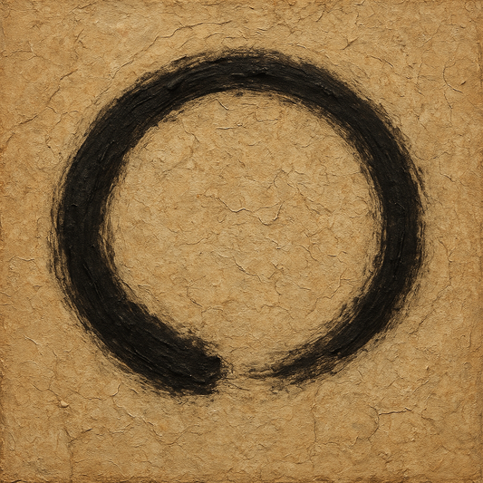 Zen Enso Circle Imperfection Oil Painting - 100% Hand-Painted Master Oil Painting