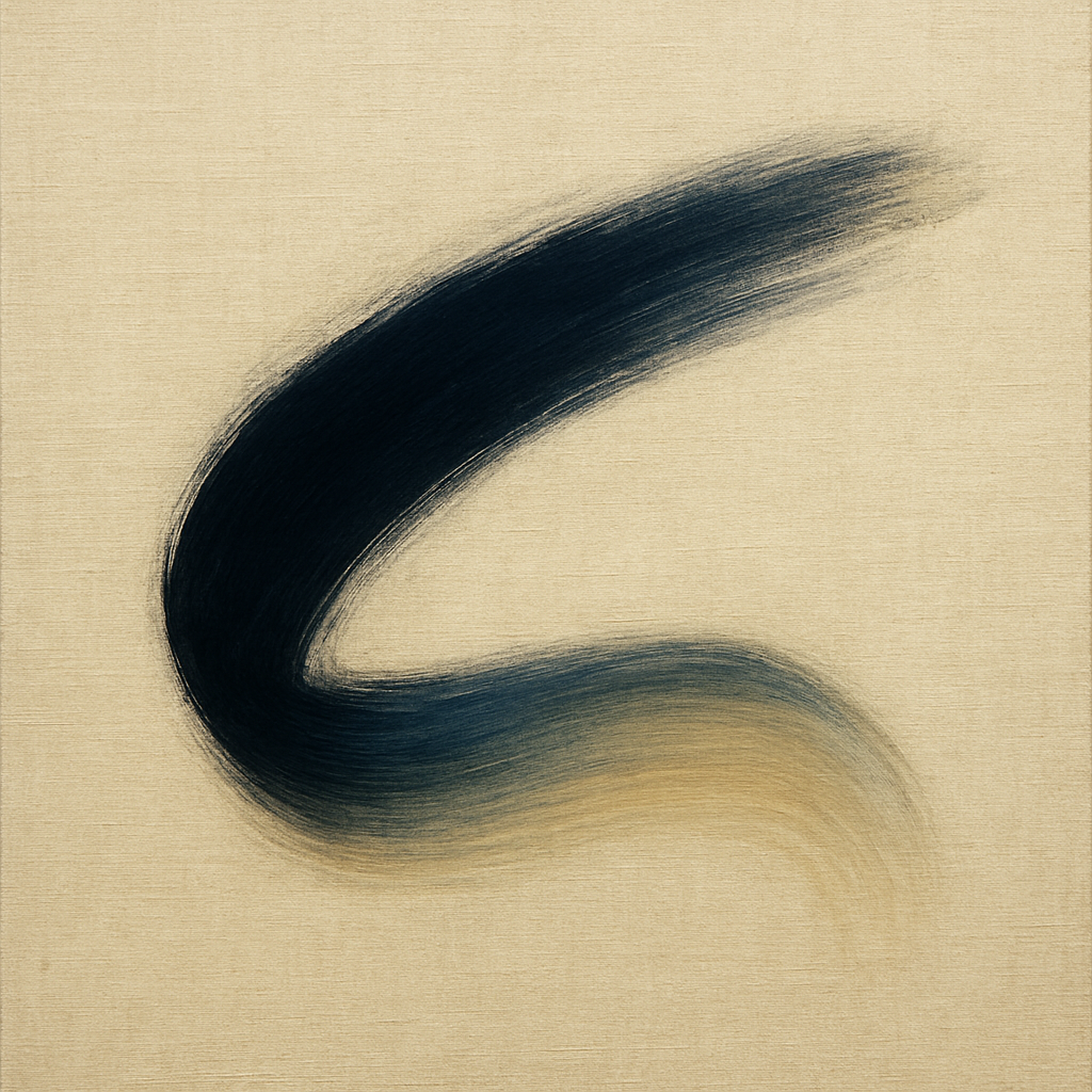 Monochrome Brushstroke Void No. 5 - Modern Fine Art Oil Painting - View 1