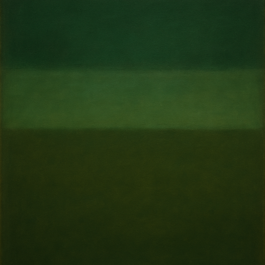 Forest Emerald & Deep Moss Contemplative Field No. 30 Oil Painting 100% Hand Painted Oil on Belgian Linen Canvas, Original Fine Art Wall Decor