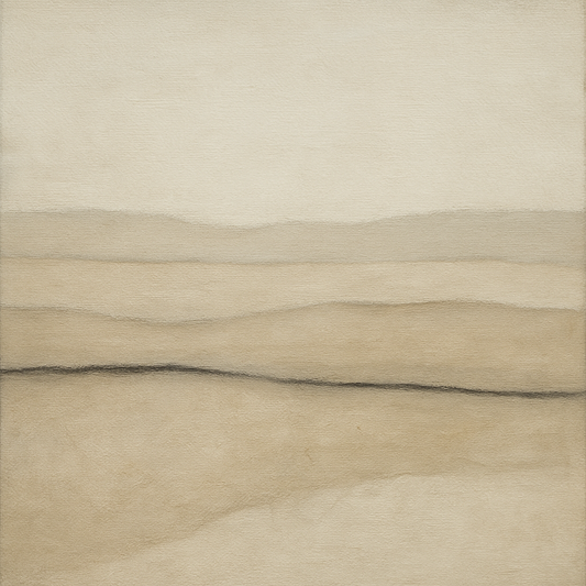 Raw Limestone Horizon & Washed Linen No. 26 Oil Painting 100% Hand Painted Oil on Belgian Linen Canvas, Original Fine Art Wall Decor